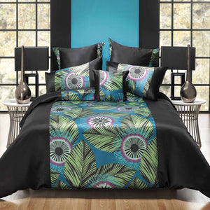 Bianca Kebo Tropical Print Quilt Doona Duvet Cover Set Black King