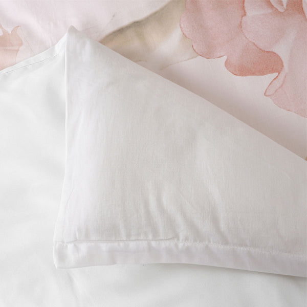 Bianca Layla Floral Cotton Sateen Quilt Doona Duvet Cover White Super King