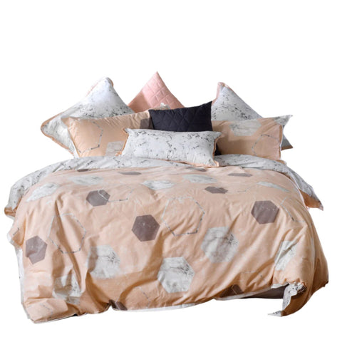 Bianca Zola Geometric Marble Quilt Doona Duvet Cover Queen