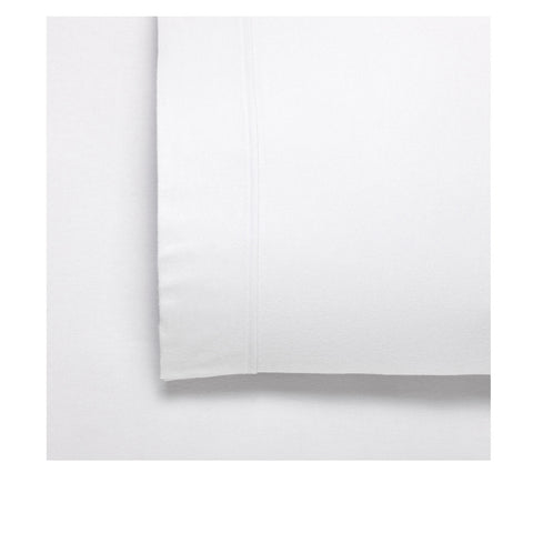 Bianca Fletcher 170gsm Flannelette Cotton Flat Fitted Sheet Set White Split King