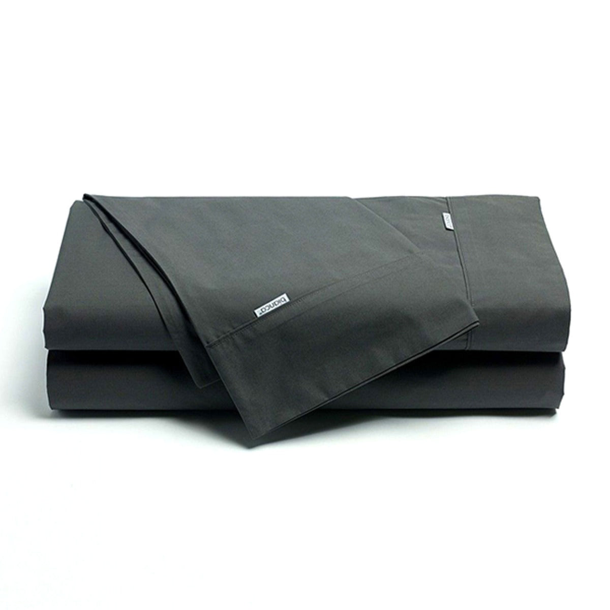 Bianca Heston 300TC Cotton Percale Flat Fitted Sheet Set Charcoal King Single