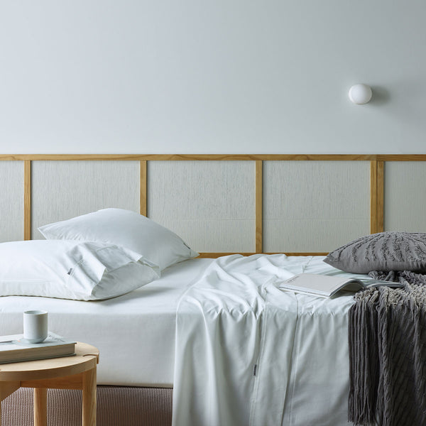 Bianca Natural Sleep Recycled Cotton Bamboo Flat Fitted Sheet Set White Split King