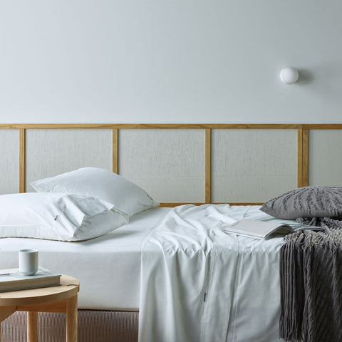 Bianca Natural Sleep Recycled Cotton Bamboo Flat Fitted Sheet Set White Split King