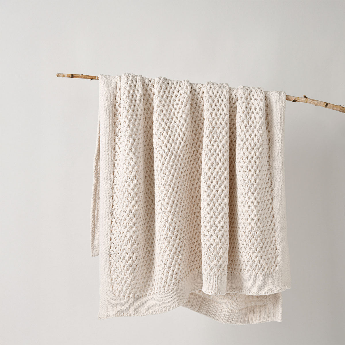 Bianca Sofala Polyester Chenille Throw Rug Blanket 130 x 170cm Cream