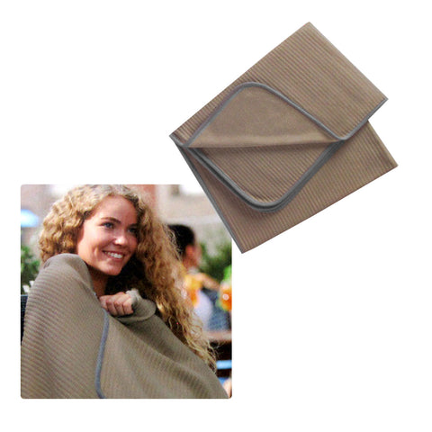 250GSM Ribbed Polar Fleece Blanket Throw Rug Latte 100 x 150cm