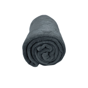 Divine Living Soft Coral Fleece Throw Rug Blanket 200gsm 127 x 152cm Charcoal