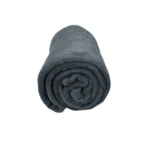 Divine Living Soft Coral Fleece Throw Rug Blanket 200gsm 127 x 152cm Charcoal