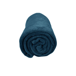 Divine Living Soft Coral Fleece Throw Rug Blanket 200gsm 127 x 152cm Indigo
