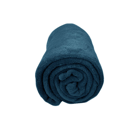 Divine Living Soft Coral Fleece Throw Rug Blanket 200gsm 127 x 152cm Indigo