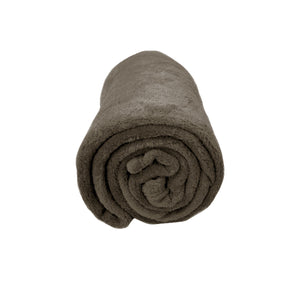 Divine Living Soft Coral Fleece Throw Rug Blanket 200gsm 127 x 152cm Walnut