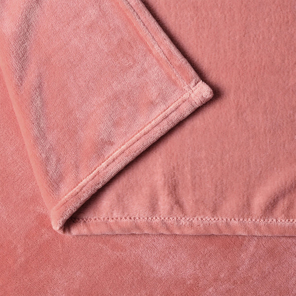 Accessorize 270gsm Super Soft Blanket Throw Rug Clay Pink Queen / King