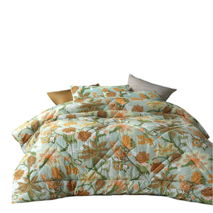 Accessorize Kienze 3 Piece Floral Orange Comforter Bedspread Coverlet Set Queen