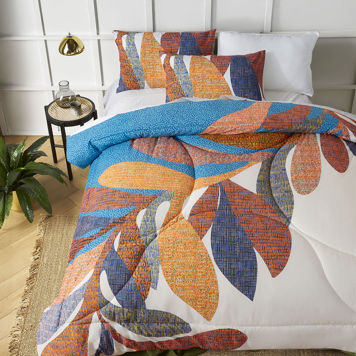 Accessorize Sorrel 3 Piece Foliage Bedspread Comforter Coverlet White Double