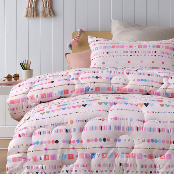 Happy Kids 2 Pce Swifty Geometric Cotton Bedspread Comforter Quilt Single