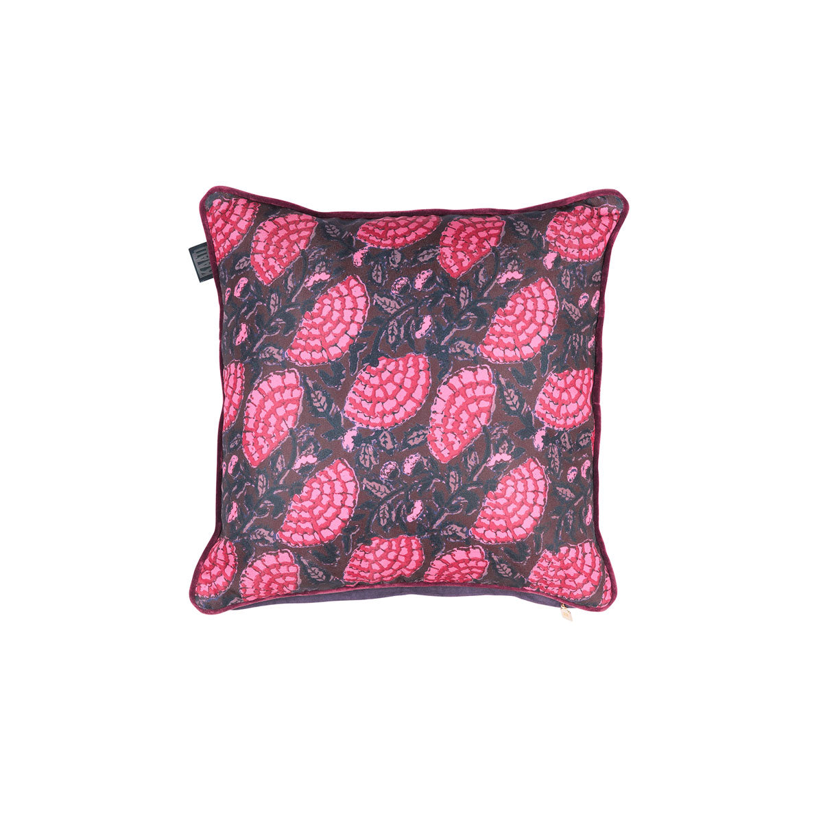 KAAT Amsterdam Ayda Pink Purple Floral Square Filled Cushion 45cm