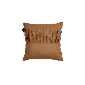 KAAT Amsterdam Frey Fringed Brown Square Filled Cushion 40cm
