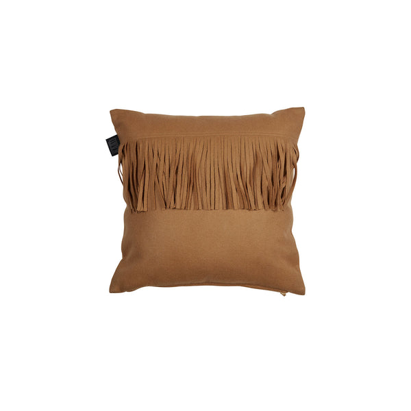 KAAT Amsterdam Frey Fringed Brown Square Filled Cushion 40cm