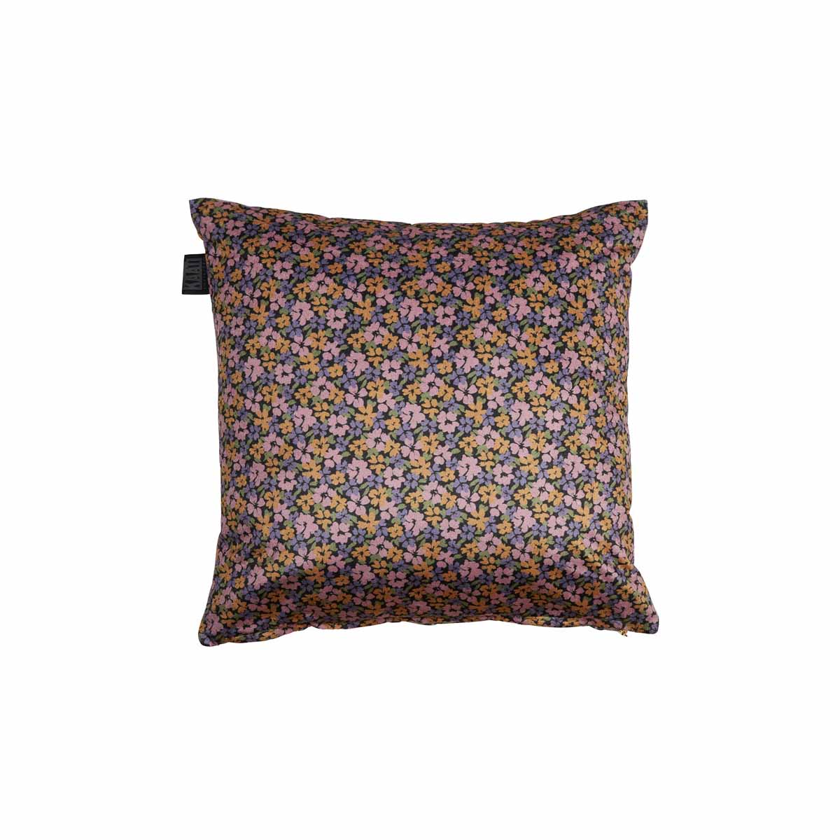 KAAT Amsterdam Liya Floral Striped Pink Lilac Velvet Square Filled Cushion 43cm