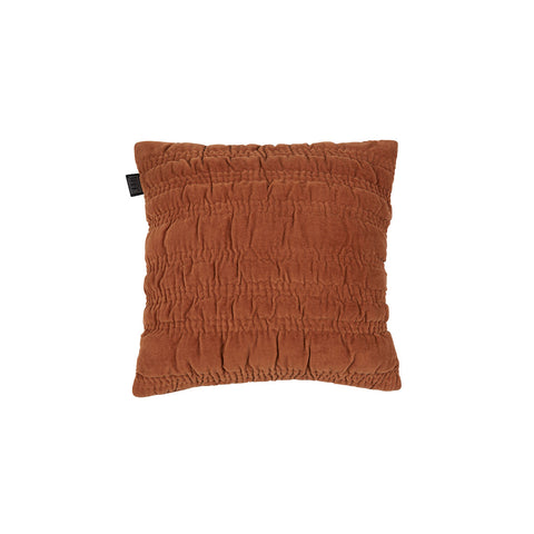 KAAT Amsterdam Quilta Velvet Quilted Terra Brown Square Filled Cushion 43cm