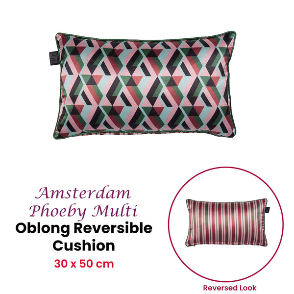 KAAT Amsterdam Phoeby Retro Pink Reversible Oblong Filled Cushion 30cm x 50cm
