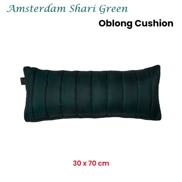 KAAT Amsterdam Shari Puffed Green Oblong Filled Cushion 30cm x 70cm