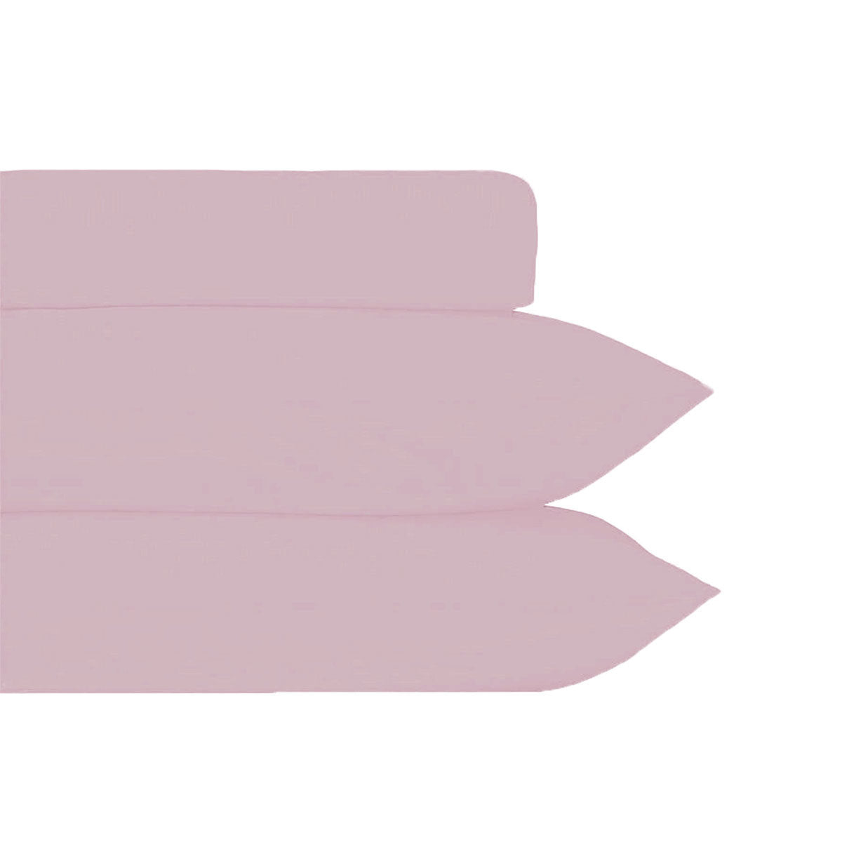 Plain Dyed Polyester Cotton Fitted Sheet Pillowcase Set Dusty Pink Queen