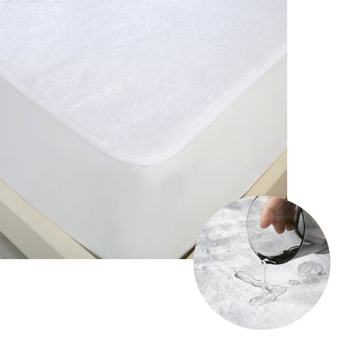 Accessorize Cotton Top Waterproof Mattress Protector 40cm Wall Double