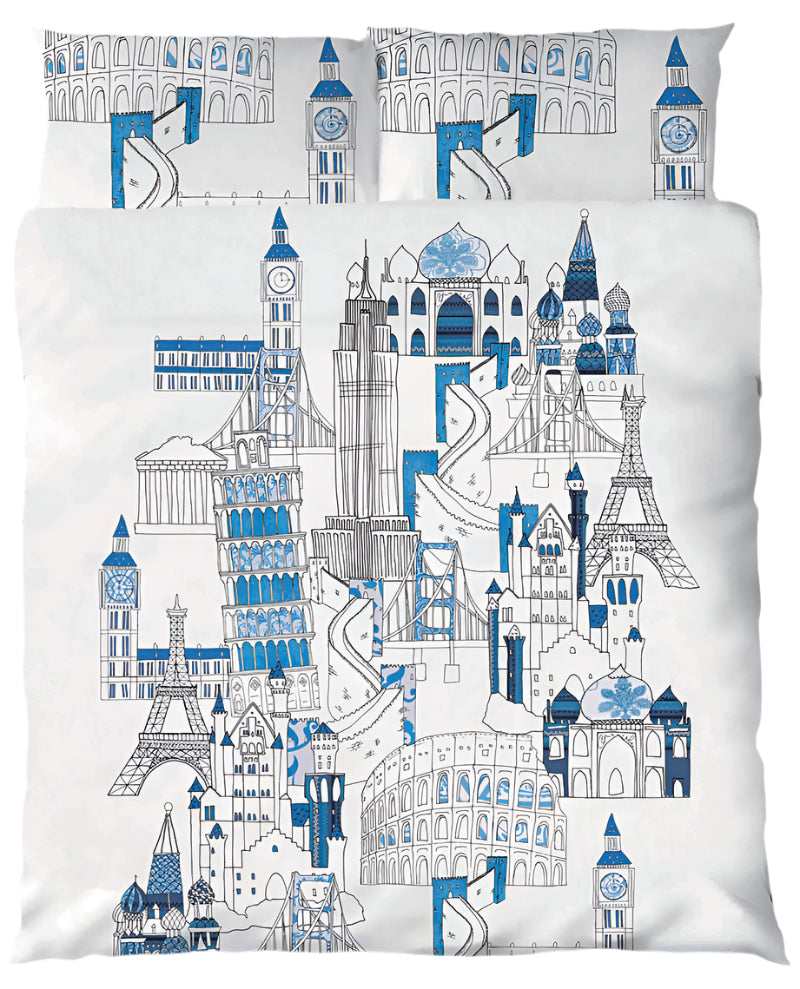 Bright Young Things Around The World Quilt Doona Duvet Cover Set King