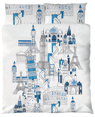 Bright Young Things Around The World Quilt Doona Duvet Cover Set King