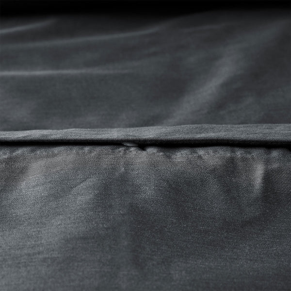 Accessorize 400TC Bamboo Cotton Quilt Doona Duvet Cover Charcoal Grey Queen