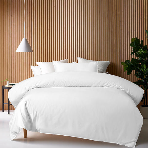 Accessorize 400TC Bamboo Cotton Quilt Doona Duvet Cover White Double