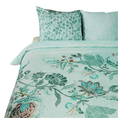 Oilily City Sits Floral Green Cotton Sateen Quilt Doona Duvet Cover King