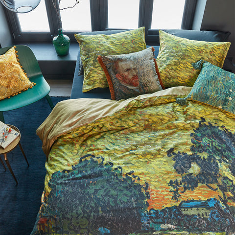 Van Gogh Evening Twilight Cotton Sateen Quilt Doona Duvet Cover Ochre King