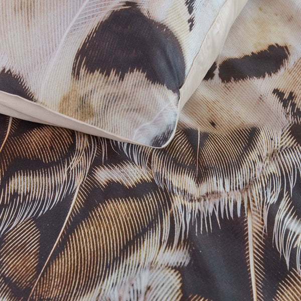 Bedding House Giselle Feathers Cotton Sateen Natural Quilt Doona Duvet Cover Queen