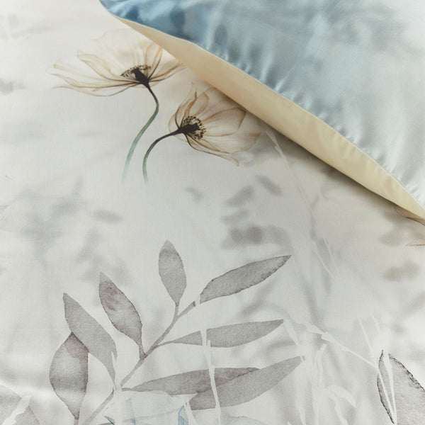 Bedding House Isabelle Floral Light Blue Cotton Sateen Quilt Doona Duvet Cover King
