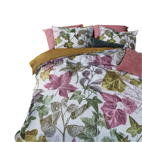 Bedding House Ivy Leaves Multi Cotton Percale Quilt Doona Duvet Cover Queen