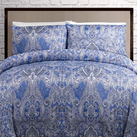 Big Sleep Kingston Paisley Blue Quilt Doona Duvet Cover Set Double