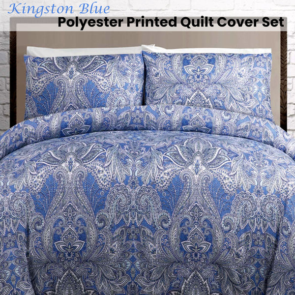 Big Sleep Kingston Paisley Blue Quilt Doona Duvet Cover Set Double