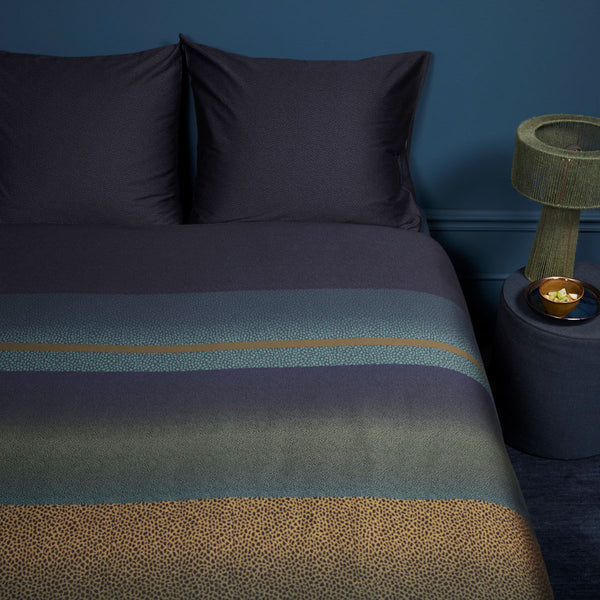 Bedding House Lenny Cotton Satin Quilt Doona Duvet Cover Blue Queen