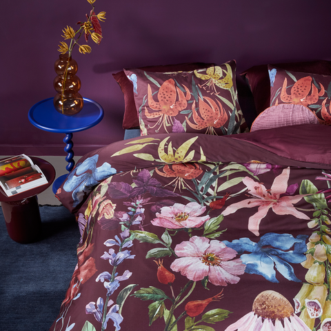 Bedding House Lily Floral Cotton Satin Quilt Doona Duvet Cover Queen