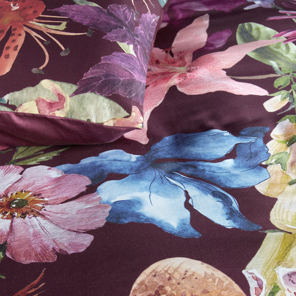 Bedding House Lily Floral Cotton Satin Quilt Doona Duvet Cover Queen