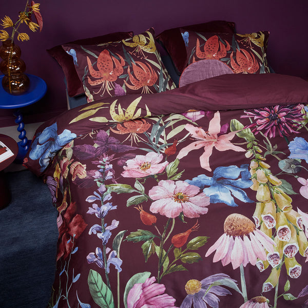 Bedding House Lily Floral Cotton Satin Quilt Doona Duvet Cover Queen