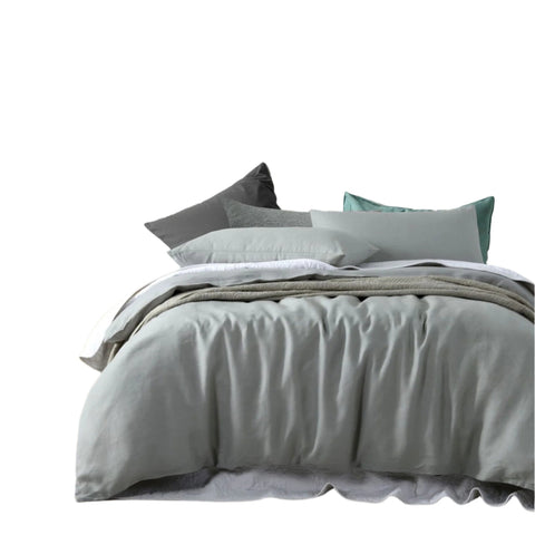 Vintage Design Homewares Linen  Quilt Doona Duvet Cover Dove Grey Single