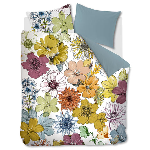 Bedding House Lotti Floral Cotton Quilt Doona Duvet Cover Set Queen