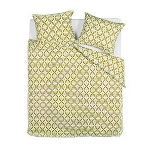 Bedding House Mae Floral Tile Seersucker Quilt Doona Duvet Cover Green King
