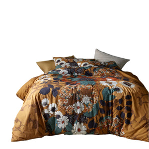 Accessorize Markle Floral Brown Quilt Doona Duvet Cover Set Queen
