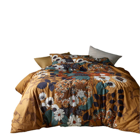 Accessorize Markle Floral Brown Quilt Doona Duvet Cover Set Queen