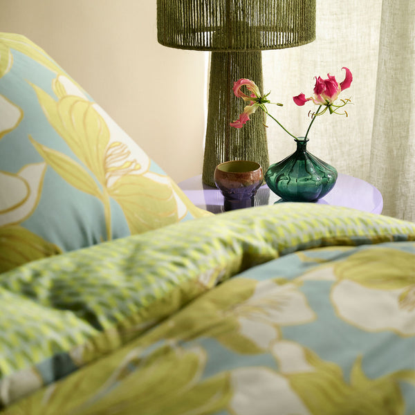 Oilily Melodi Floral Cotton Satin Quilt Doona Duvet Cover Green Queen