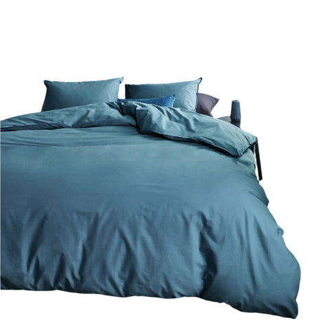 Bedding House Organic Cotton Blue Grey Quilt Doona Duvet Cover Set King