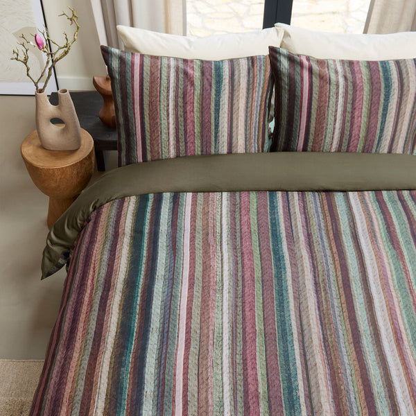 Bedding House Roman Striped Cotton Quilt Doona Duvet Cover Set Queen